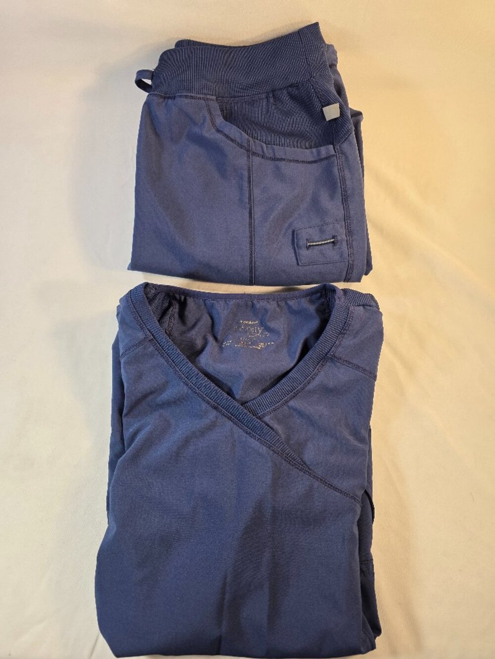 Cherokee Infinity Nurse Scrubs Bottom and Top Set Blue Size Small